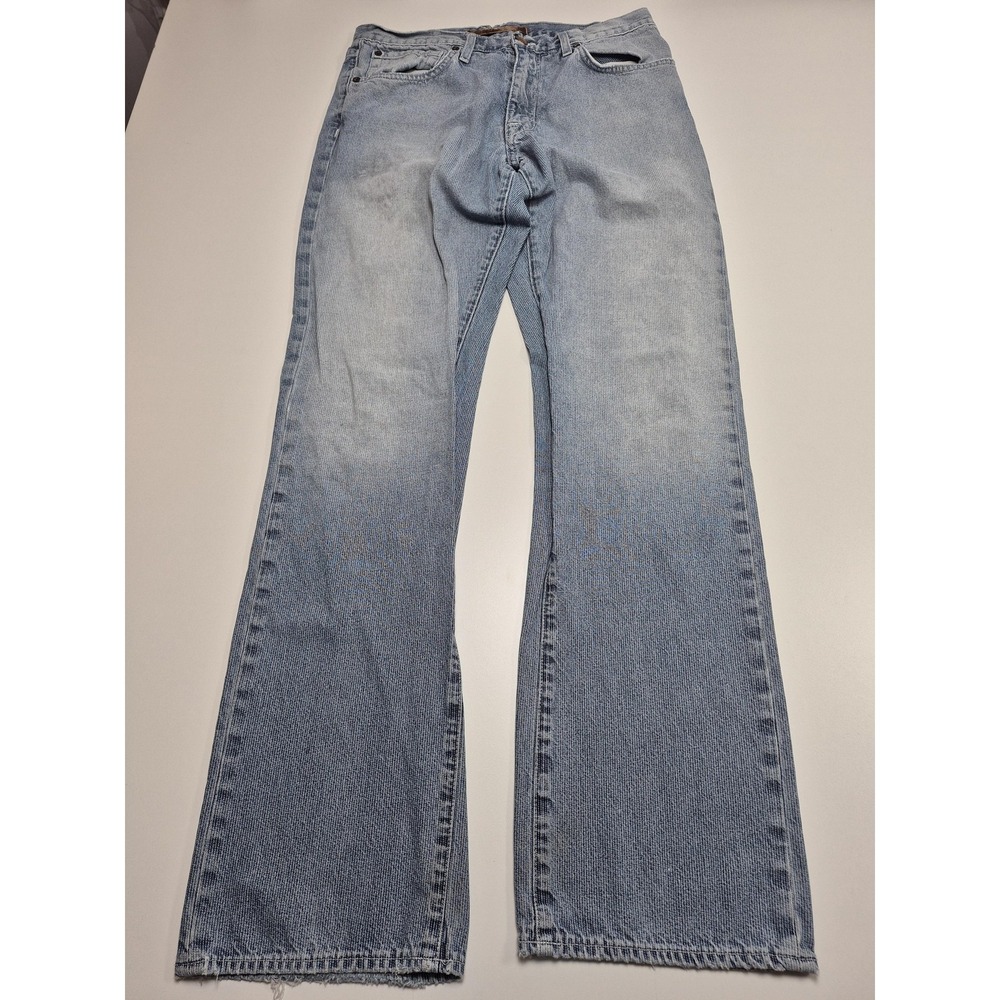 Agave Waterman Relaxed Straight Jeans Mens 33x324 Light Wash Blue Denim USA